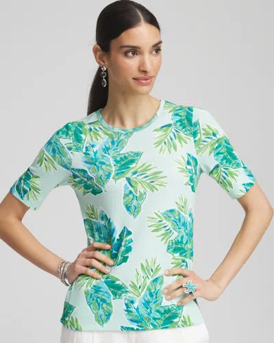 Chico's Pima Short Sleeve Everyday Tee In Blue