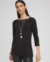 Chico's Pima Cotton Square-neck Tunic Top In Black Size 20/22 |  In Black