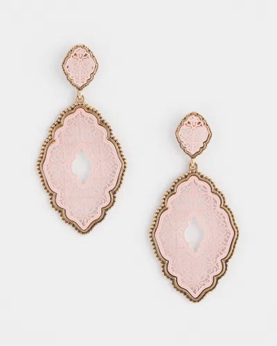 Chico's Pink Filigree Drop Earrings |