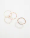 Chico's Pink Stretch Set Of Five Bracelets |  In Pink/gold