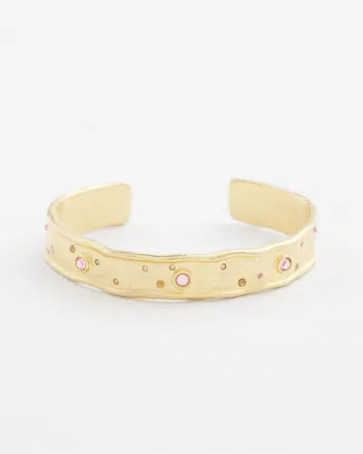 Chico's Pink Scattered Stone Flexible Cuff Bracelet |