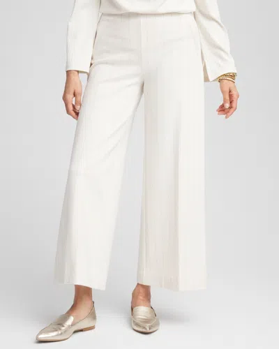 Chico's Juliet Pinstripe Wide-leg Pants In English Cream Size 20/22 |