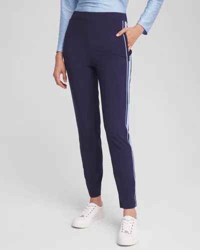Chico's Piped Ankle Pants In Blue