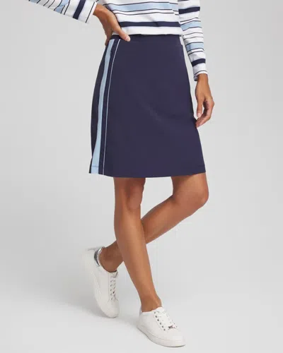 Chico's Piped Tennis Skirt In Blue