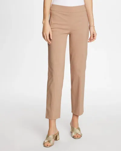 Chico's Piping Brigitte Straight Crop In Cattail Brown