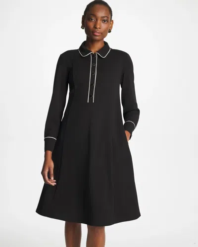 Chico's Piping Shirtdress In Black