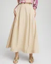 Chico's Pleated A-line Midi Skirt In Wild Truffle Size 4/6 |  In Wild Truffle