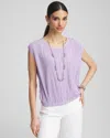 Chico's Pleated Bubble-hem Tee In Purple In Purple