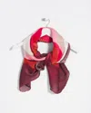 Chico's Pleated Colorblock Print Scarf In Blackcurrant |  In Blackcurrant