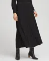 Chico's Pleated Knit Skirt In Black Size 12/14 |  In Black