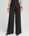 Chico's Pleated Relaxed Straight Leg Pants In Black Size 14 |  In Black