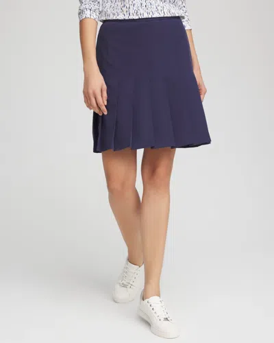 Chico's Pleated Tennis Skirt In Blue