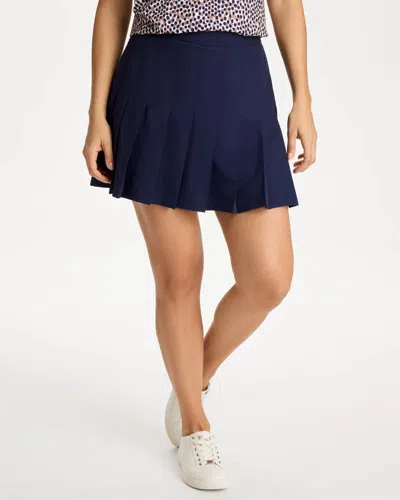 Chico's Pleated Tennis Skirt In Blue