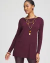 Chico's Pocket Sweater Tunic In Purple Size 12/14 |  In Deep Raisin