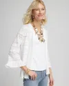 Chico's Pointelle Open Front Cardigan Sweater In White Size 16/18 |  In Alabaster