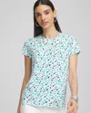 Chico's Polka-dot Crewneck Perfect Tee In White In White