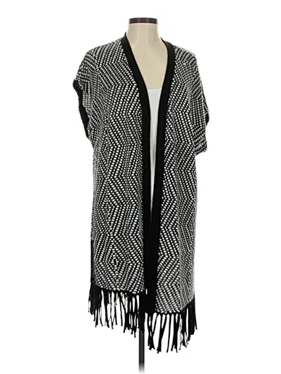 Pre-owned Chico's Poncho In Black