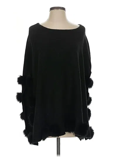 Pre-owned Chico's Poncho In Black