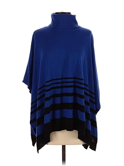Pre-owned Chico's Poncho In Blue