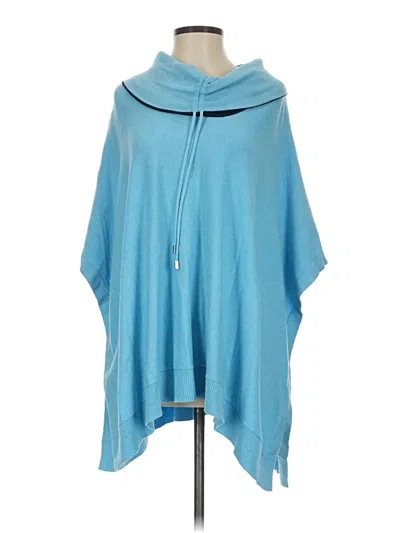 Pre-owned Chico's Poncho In Blue