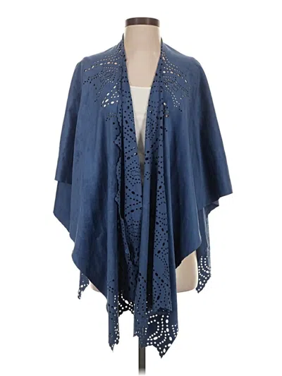Pre-owned Chico's Poncho In Blue