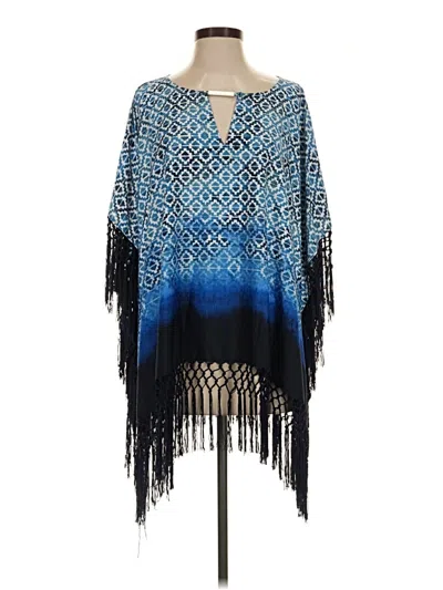 Pre-owned Chico's Poncho In Blue