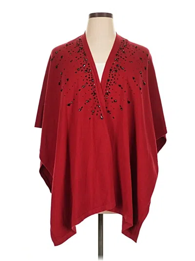 Pre-owned Chico's Poncho In Red