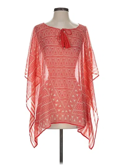 Pre-owned Chico's Poncho In Red