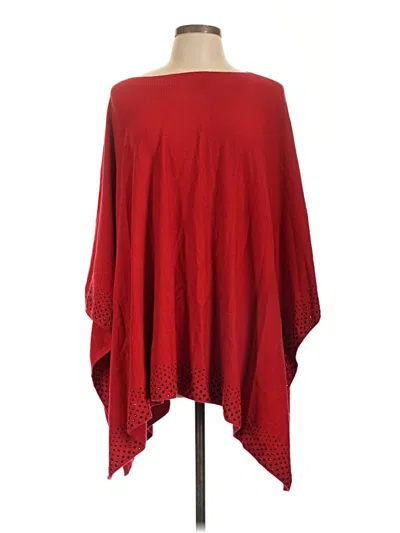 Pre-owned Chico's Poncho In Red