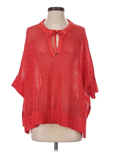 Pre-owned Chico's Poncho In Red