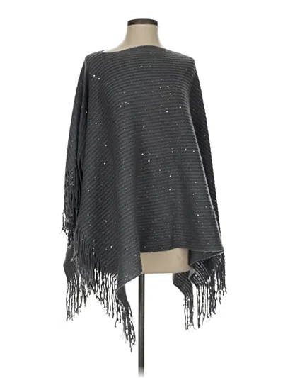Pre-owned Chico's Poncho In Silver