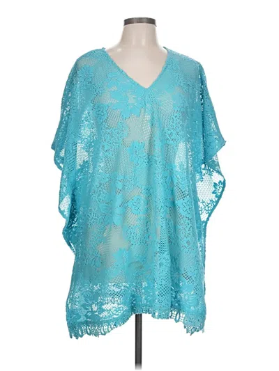 Pre-owned Chico's Poncho In Teal