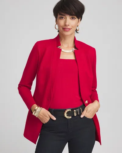 Chico's Ponte Blazer In Red Size Xl |  In Red Allure
