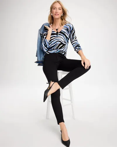 Chico's Ponte Five Pocket Skinny Pants In Black