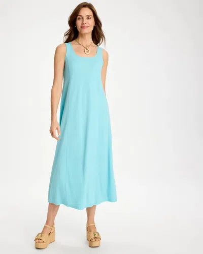 Chico's Ponte Seamed Maxi Dress In Bondi Blue