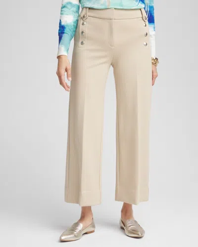 Chico's Button Knit Twill Cropped Pants In Wild Truffle Size 20 |