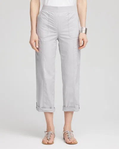 Chico's Poplin Cropped Pants In Denim In Gray