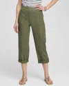 Chico's Poplin Cropped Pants In Green Size 4 |  In Secret Meadow