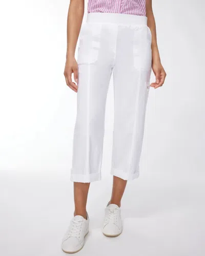 Chico's Poplin Cropped Pants In White Size 18 |