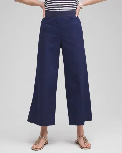 Chico's Poplin Culotte Pants In Blue Size 12 |  In Victory Blue