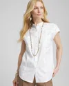 Chico's Rib Mix Top In White Size 16/18 |  Zenergy Activewear In Alabaster