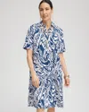 Chico's Poplin Popover Shirtdress In Blue Size 12/14 |  In Seaport Blue