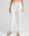 Chico's Poplin Pull-on Tapered-leg Cropped Pants In White Size 16/18 |  In Alabaster