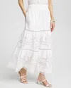 CHICO'S POPLIN PULL-ON MAXI SKIRT IN WHITE SIZE 16P/18P | CHICO'S