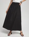 Chico's Poplin Smocked Waist Skirt In Black Size 12/14 |  In Black