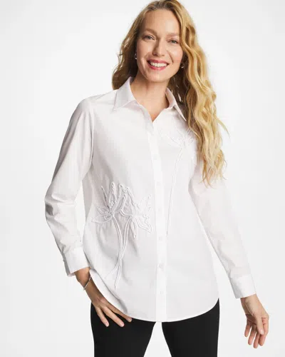 Chico's Poplin Soutache Tunic In White