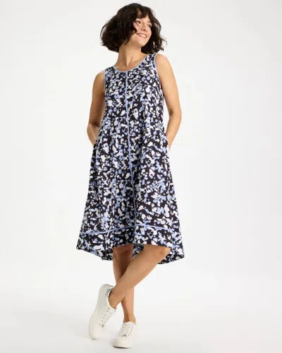 Chico's Posh Dots Midi Dress In Blue