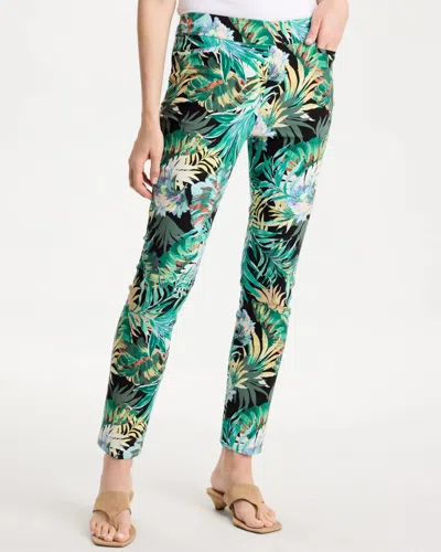 Chico's Printed Brigitte Slim Pull-on Ankle Pants In Topanga Green