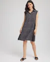 Chico's Printed Bungee Dress In Black In Black