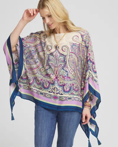 Chico's Printed Poncho In Purple